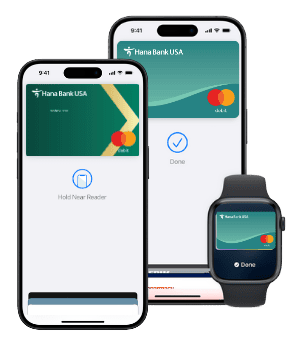 Digital wallet screen on mobile phone and watch.